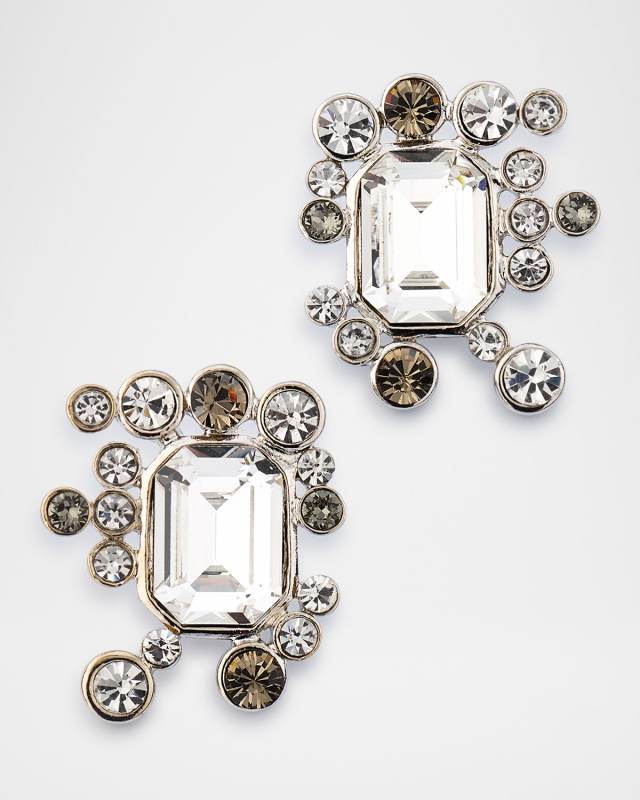 Mixed Crystal Cluster Earrings
